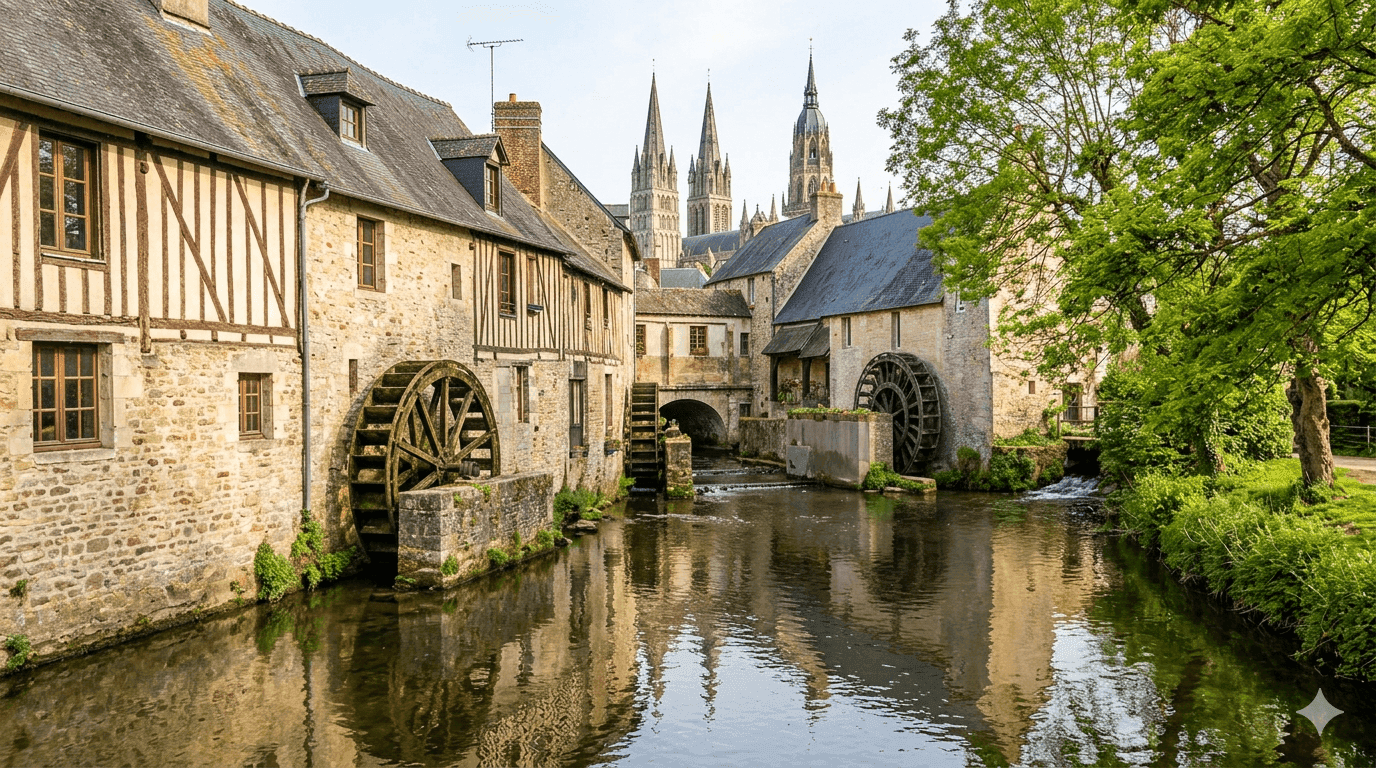 Bords de l'Aure à Bayeux