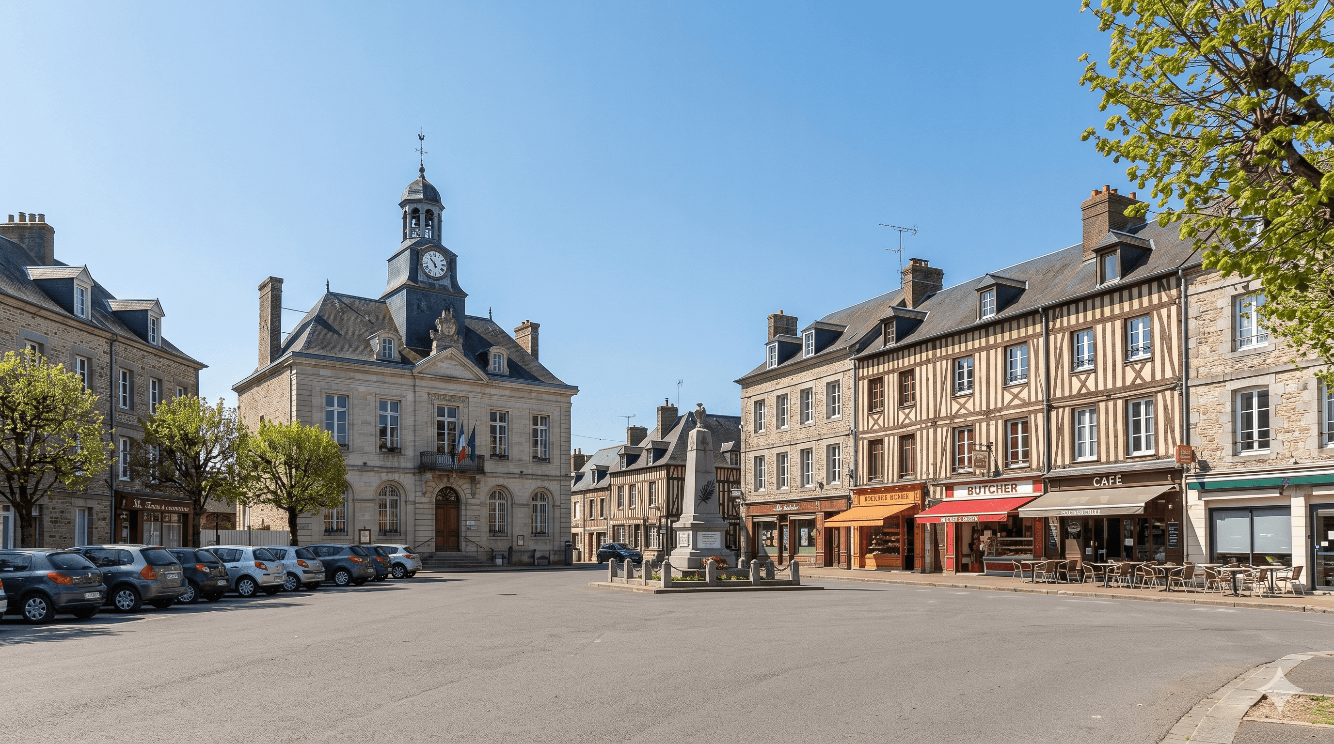 Place de la République à Isigny