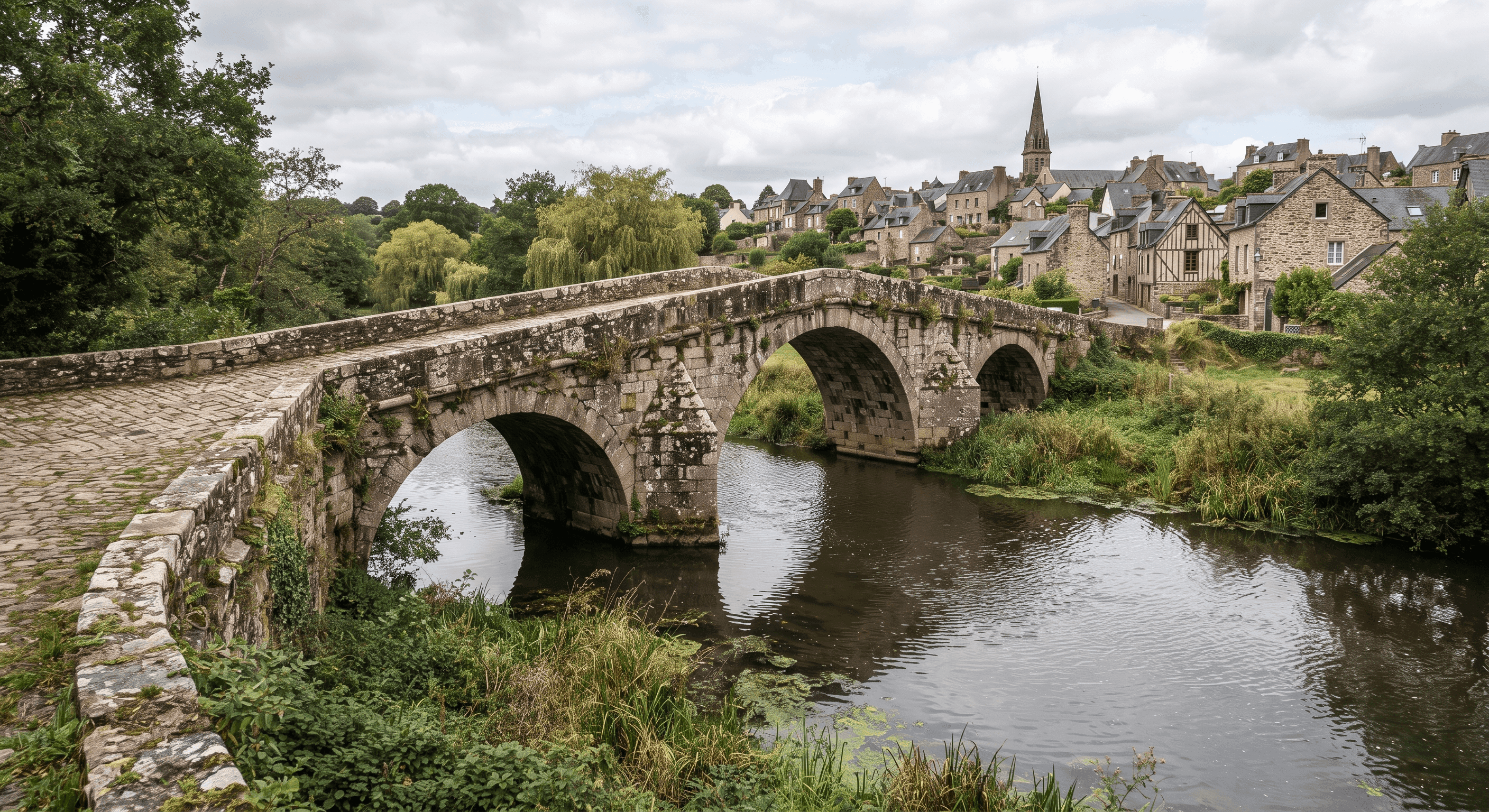 Pont de pierre sur le Leff