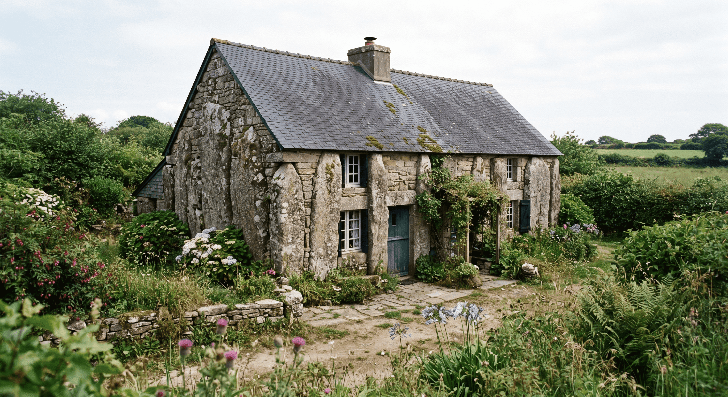 Maison en pierres debout