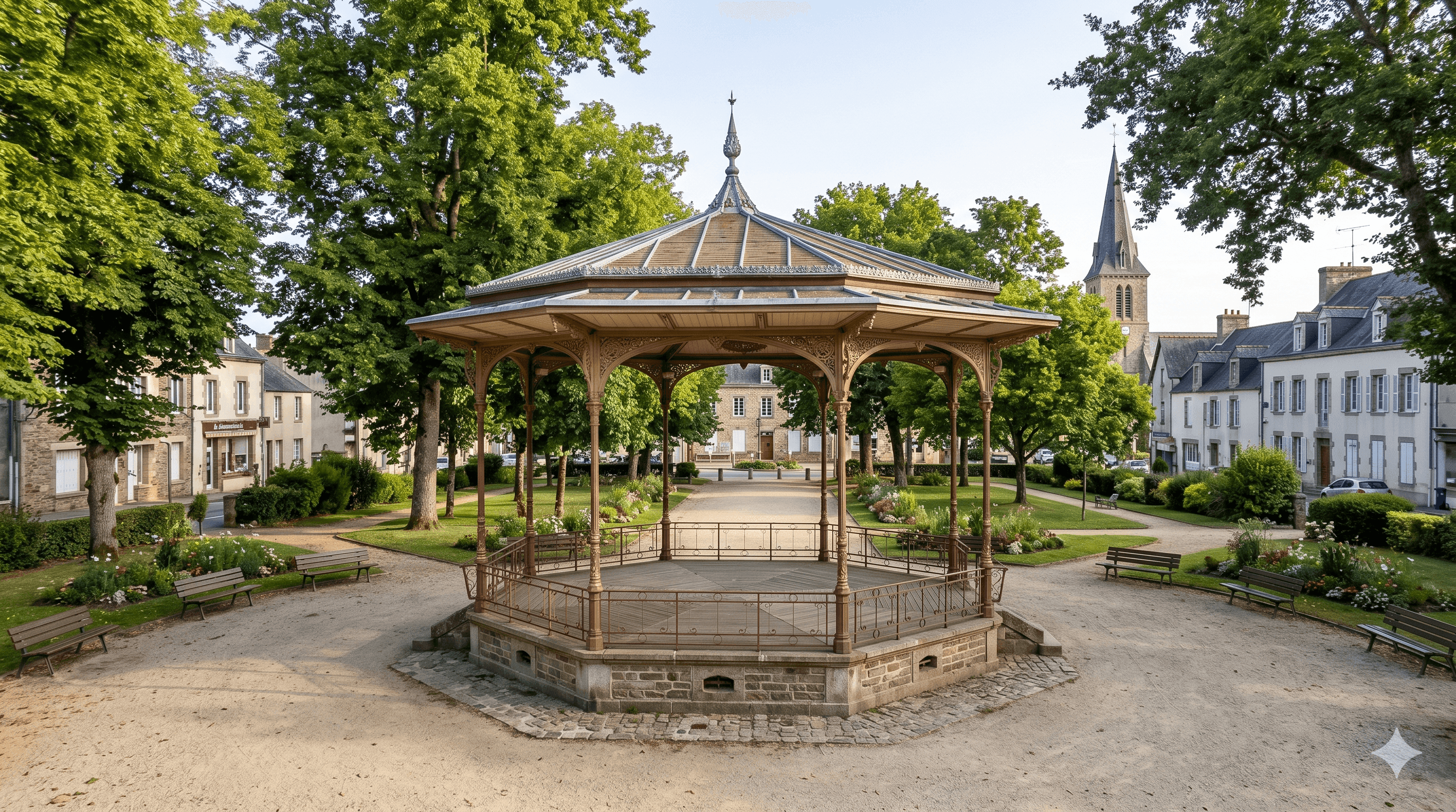 Jardin public et kiosque
